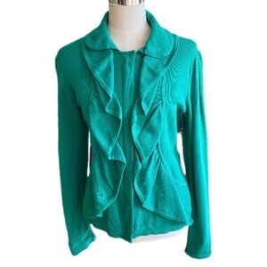 INC knit  ruffle front cardigan